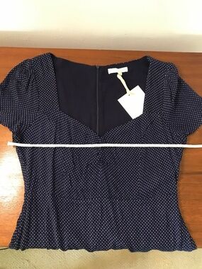 Honey Belle navy and white polka dot mini dress NWT